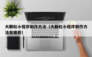 怒江大颗粒小程序制作方法（大颗粒小程序制作方法有哪些）